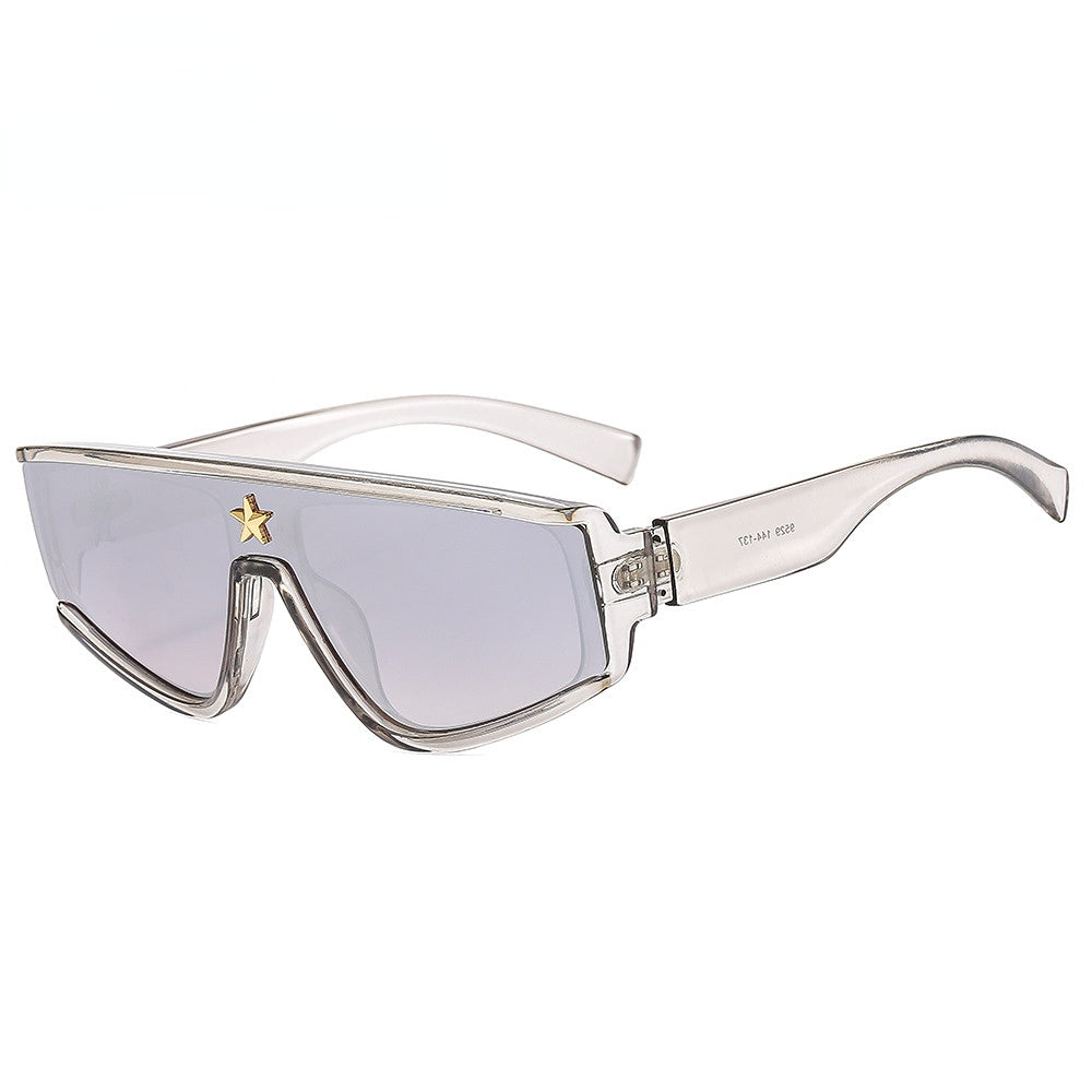 Wholesale Conjoined Star Decoration Large Frame PC Men's Sunglasses